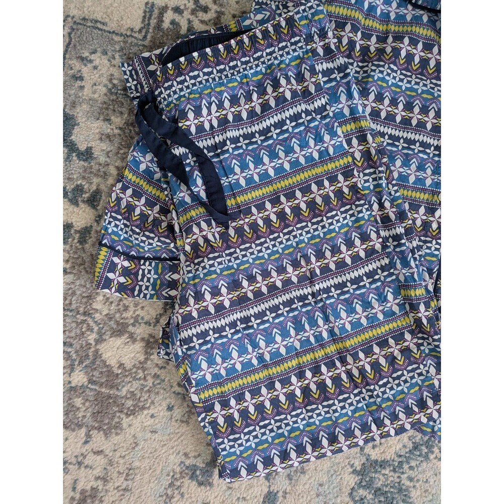 Victoria's Secret Pajamas PJ Pant Set Aztec Stripe Button Down Womens L Short - Picture 2 of 16